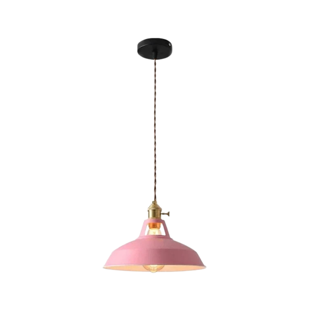Colorful Industrial Pendant Light Fixture – Adjustable E27 Hanging Light for Kitchen Island and Dining Room